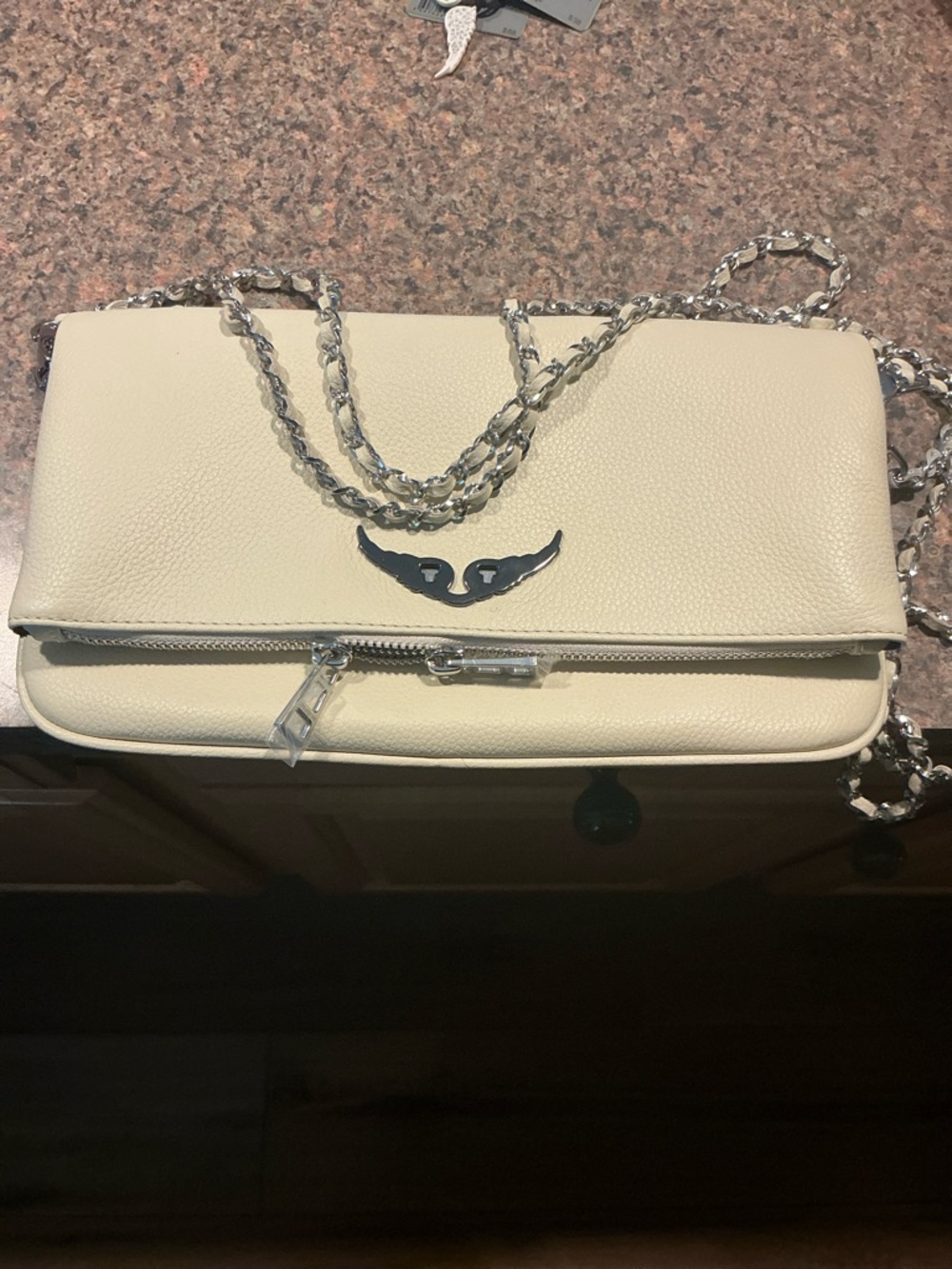 Zadig & Voltaire Rock Leather Shoulder Bag - Color Flash(Cream/Ivory) - Picture 10 of 16